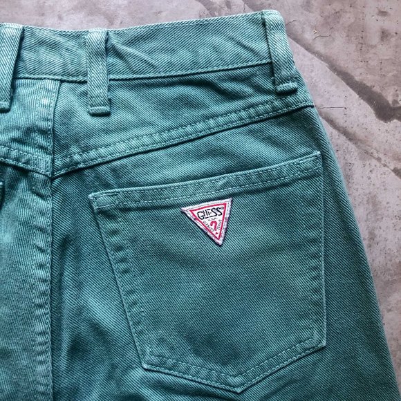 vintage 80s green GUESS JEANS high rise 28 - Picture 4 of 10